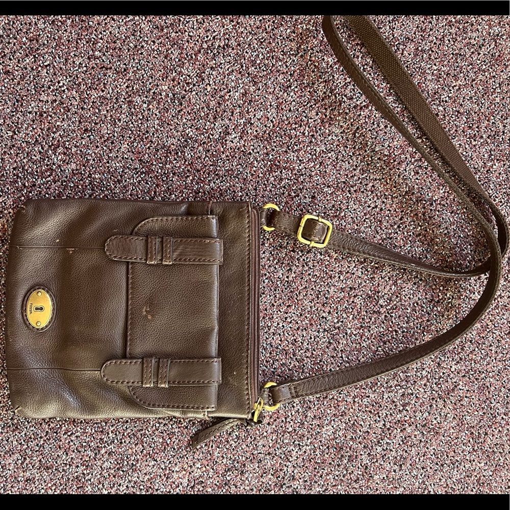 Fossil crossbody leather purse